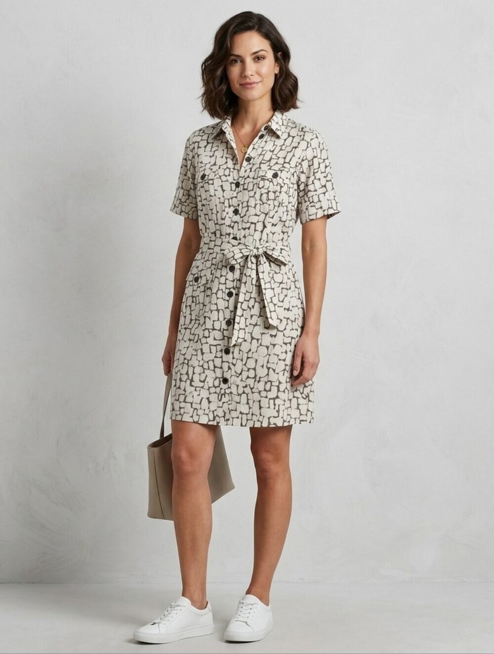 MERONA Button-Down Shirt-Style Dress, M